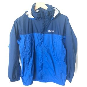 Marmot Lt Weight Rain Wind Jacket Hood Big Boys L